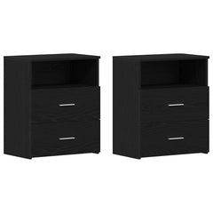 vidaXL Nightstand 2 pcs Black Oak 50 x 32 x 60cm Engineered Wood 6