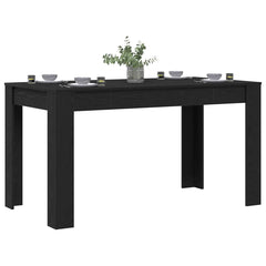 vidaXL Dining Table Black Oak 140 x 74.5 x 76 cm Engineered Wood 3