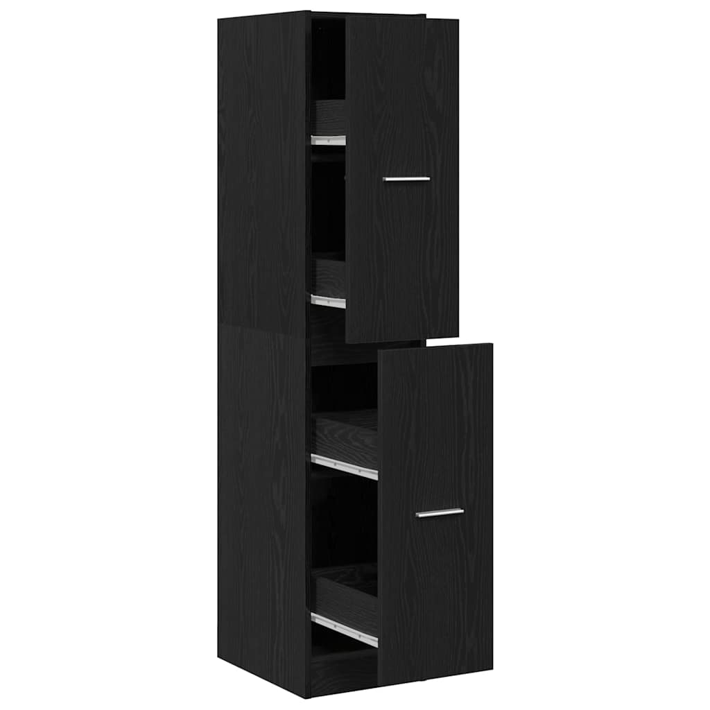 vidaXL Apothecary Cabinet Black Oak 30x41x144,5 cm Engineered Wood 2