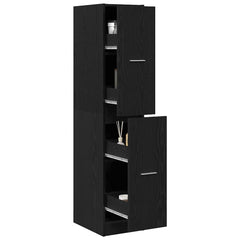 vidaXL Apothecary Cabinet Black Oak 30x41x144,5 cm Engineered Wood 5