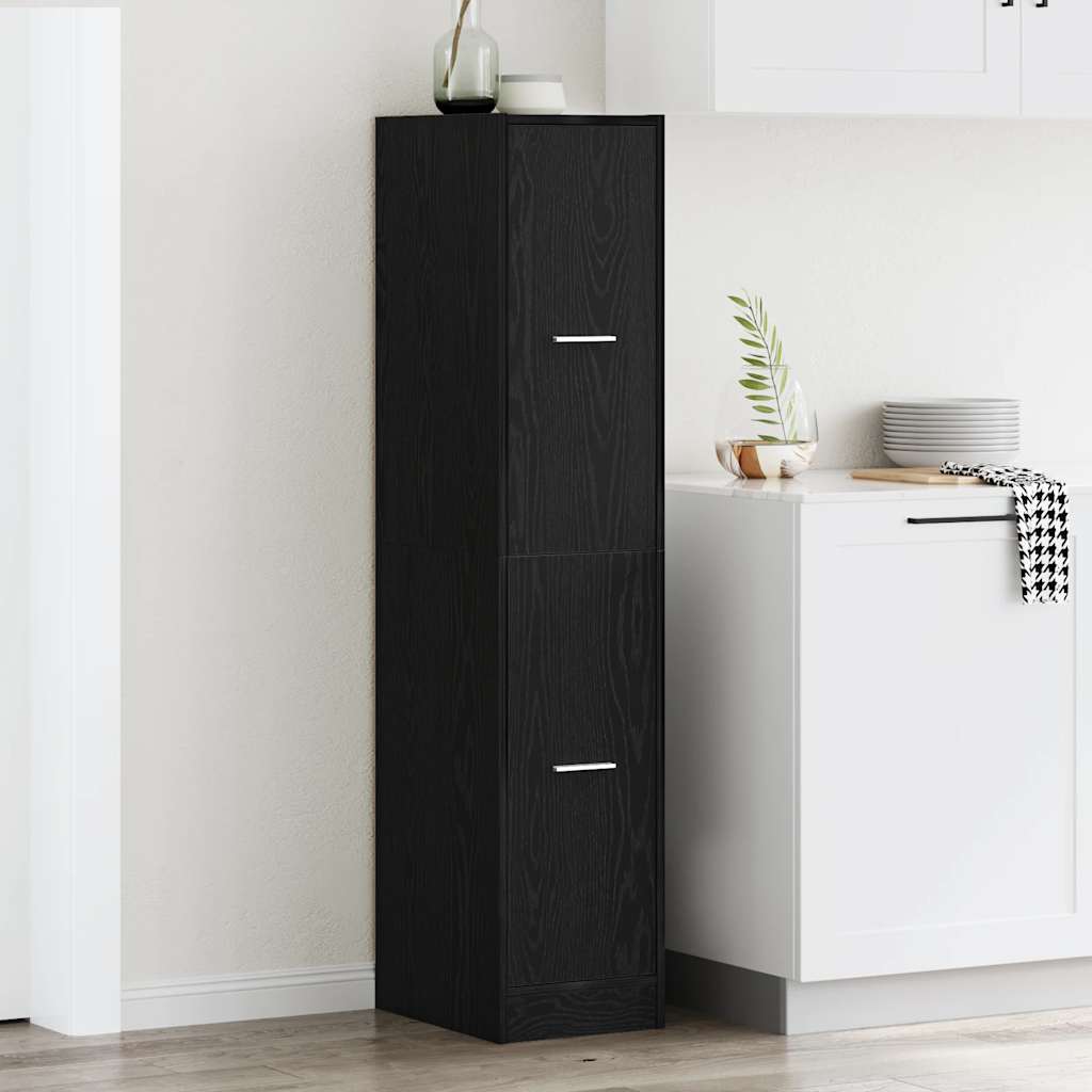 vidaXL Apothecary Cabinet Black Oak 30x41x144,5 cm Engineered Wood 1