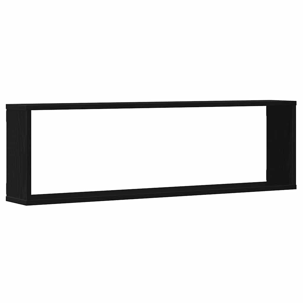 vidaXL Wall Cube Shelves 2 pcs Black Oak 100x15x30 cm Engineered Wood 5