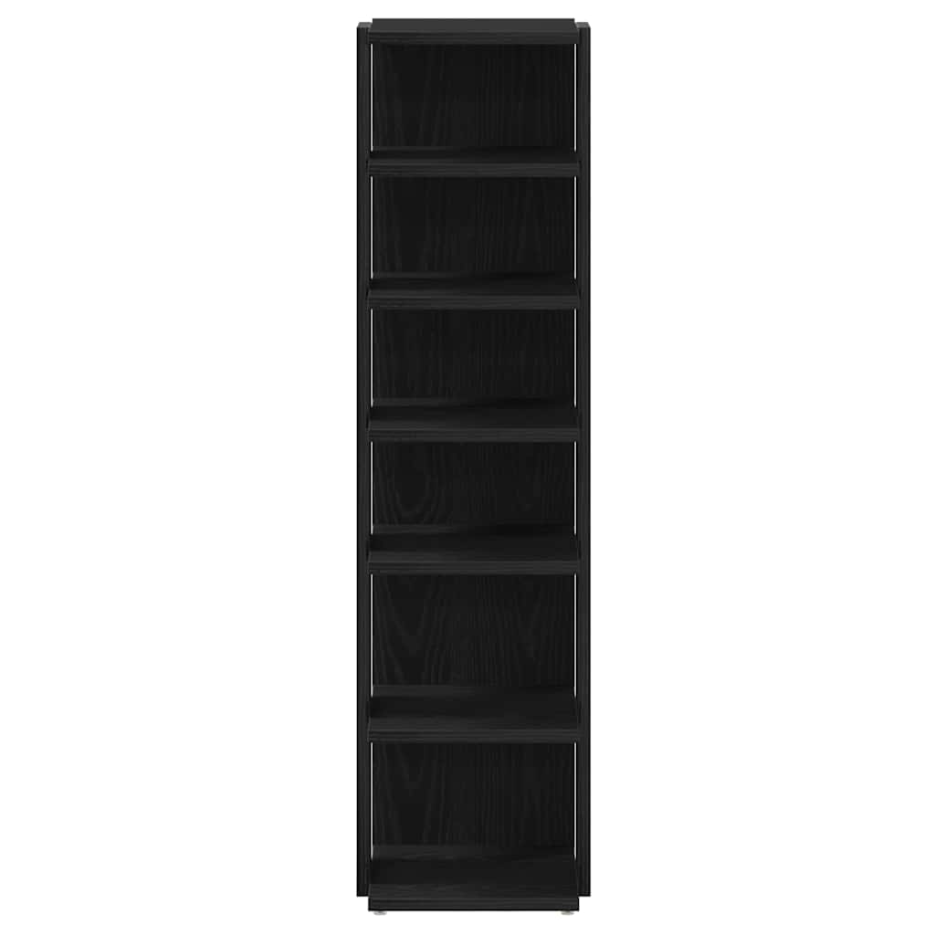 vidaXL Shoe Cabinets 2 pcs Black Oak 25x27x102 cm Engineered Wood 6