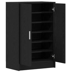 vidaXL Shoe Cabinet 60 x 35 x 92 cm Engineered Wood Black Oak 4