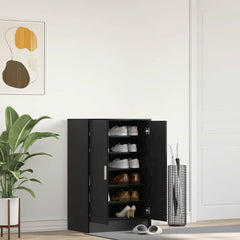 vidaXL Shoe Cabinet 60 x 35 x 92 cm Engineered Wood Black Oak 1