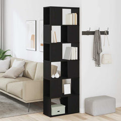 vidaXL Book Cabinet/Room Divider Black Oak 60x24x186 cm 1