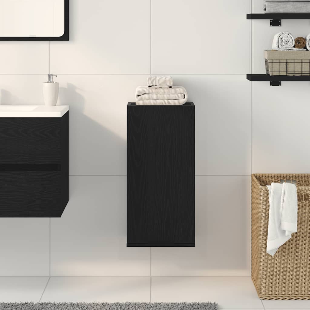 vidaXL Wall-mounted Cabinet Black Oak 32x20x67 cm Engineered Wood 3