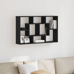vidaXL Wall Shelf Black Oak 85 x 16 x 52.5 cm Engineered Wood 1