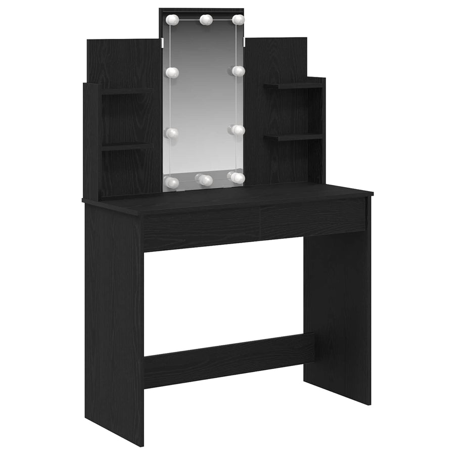 vidaXL Dressing Table Black Oak 96 x 39 x 142 cm Engineered Wood 1