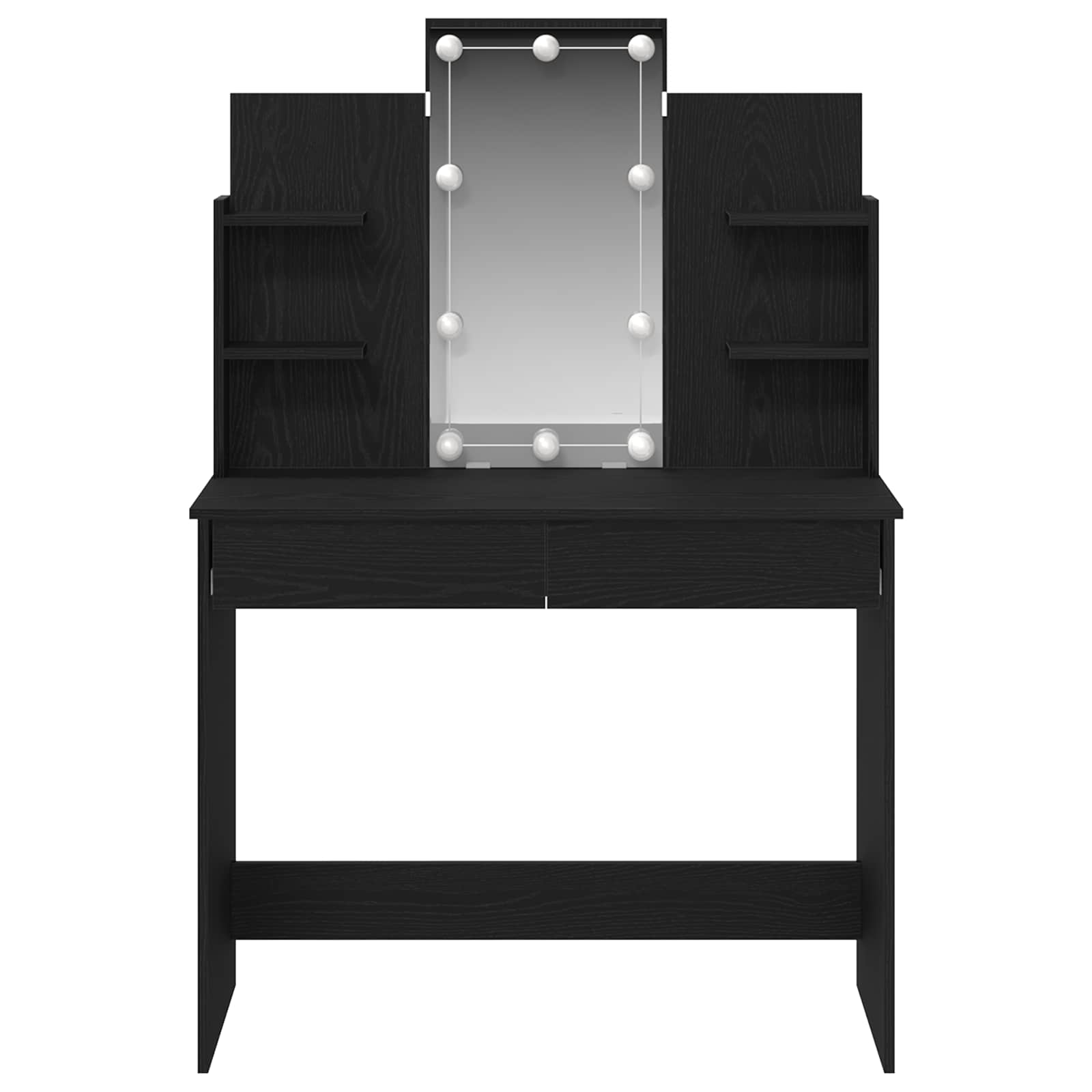 vidaXL Dressing Table Black Oak 96 x 39 x 142 cm Engineered Wood 4