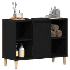 vidaXL Sink Cabinet Black Oak 80x33x60 cm Engineered Wood 4