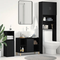 vidaXL Sink Cabinet Black Oak 80x33x60 cm Engineered Wood 1