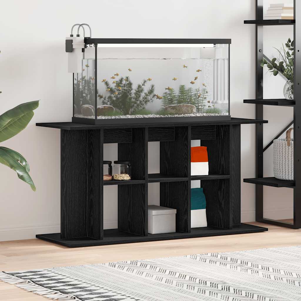 vidaXL Aquarium Stand Black Oak 120x40x60 cm Engineered Wood 1