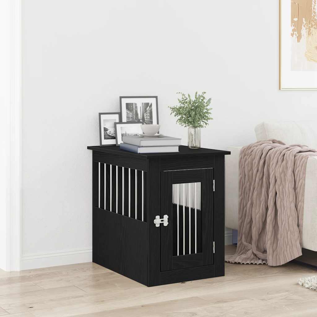 vidaXL Dog Crate Furniture Black Oak 45x62x59 cm Engineered Wood 1