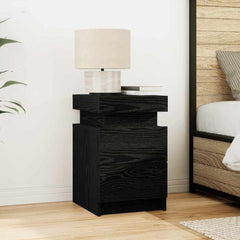 vidaXL Bedside Cabinet Black Oak 35 x 39 x 55 cm Engineered wood 1