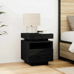 vidaXL Bedside Cabinet Black Oak 40 x 39 x 48.5 cm Engineered wood 1