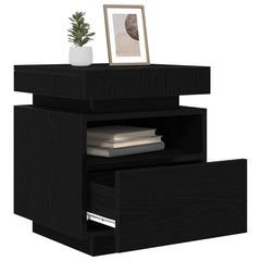vidaXL Bedside Cabinet 2 pcs Black Oak 40 x 39 x 48.5 cm 3