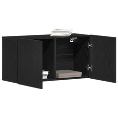 vidaXL TV Cabinet Black Oak 80x30x41 cm Engineered Wood 4