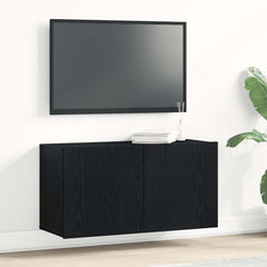 vidaXL TV Cabinet Black Oak 80x30x41 cm Engineered Wood 1