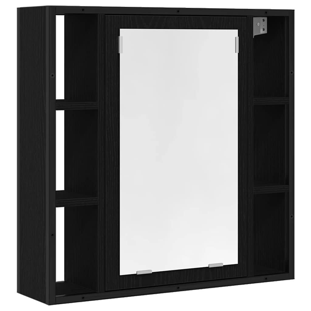 vidaXL Bathroom Mirror Cabinet Black Oak 60x16x60 cm Engineered Wood 2