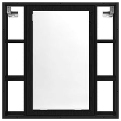 vidaXL Bathroom Mirror Cabinet Black Oak 60x16x60 cm Engineered Wood 4