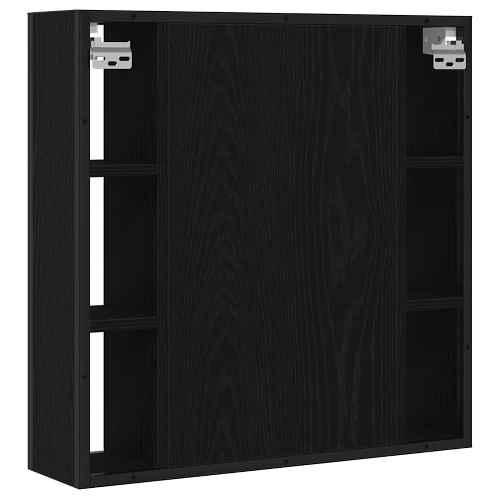 vidaXL Bathroom Mirror Cabinet Black Oak 60x16x60 cm Engineered Wood 6
