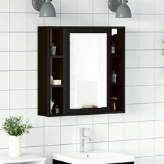 vidaXL Bathroom Mirror Cabinet Black Oak 60x16x60 cm Engineered Wood 1