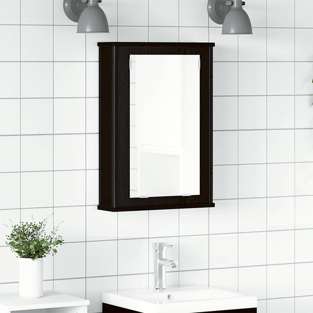 vidaXL Bathroom Mirror Cabinet Black Oak 42x12x60 cm Engineered Wood 1