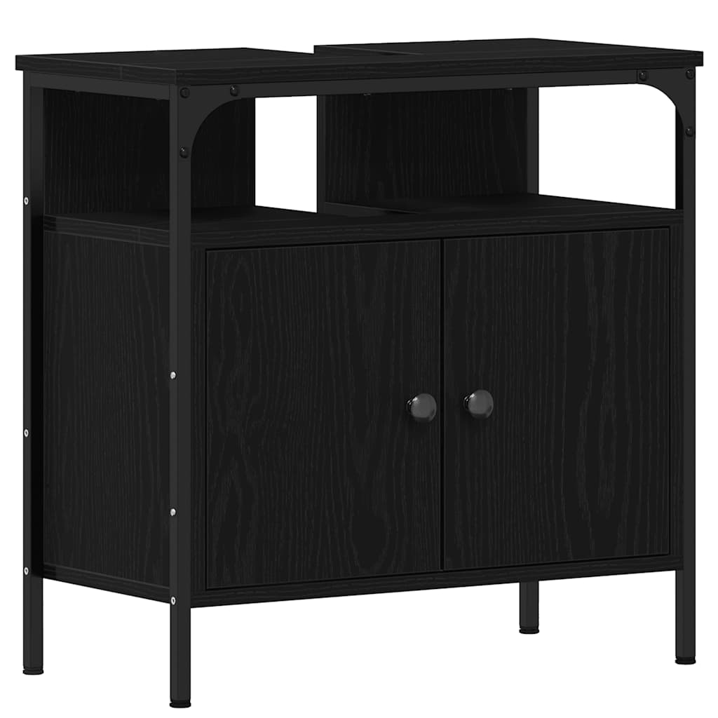 vidaXL Bathroom Sink Cabinet Black Oak 60x30x60 cm Engineered Wood 2