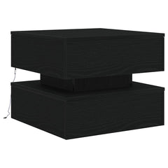 vidaXL Coffee Table with LED Lights Black Oak 50x50x40 cm 3