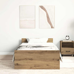 vidaXL Bed Frame without Mattress Artisan Oak 75x190 cm Engineered Wood 3