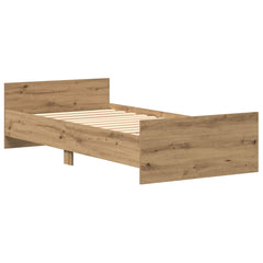 vidaXL Bed Frame without Mattress Artisan Oak 75x190 cm Engineered Wood 4