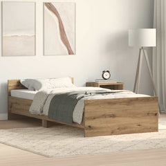 vidaXL Bed Frame without Mattress Artisan Oak 75x190 cm Engineered Wood 1