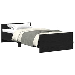 vidaXL Bed Frame without Mattress Black Oak 75x190 cm Engineered Wood 2