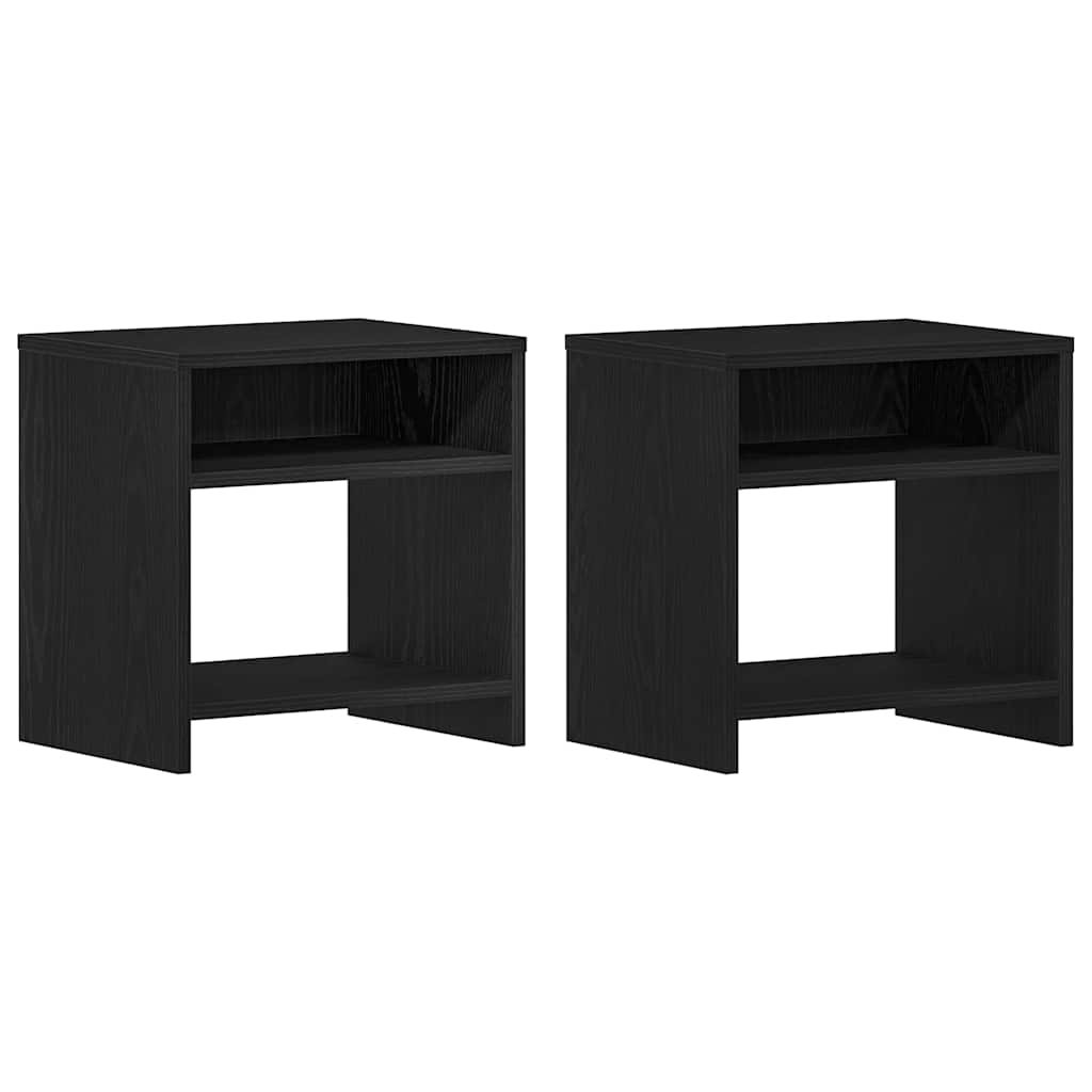 vidaXL Bedside Cabinets 2 pcs Black Oak 40x30x40 cm Engineered Wood 2