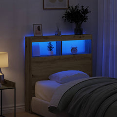vidaXL Headboard Cabinet with LED 100 x 17 x 102 cm