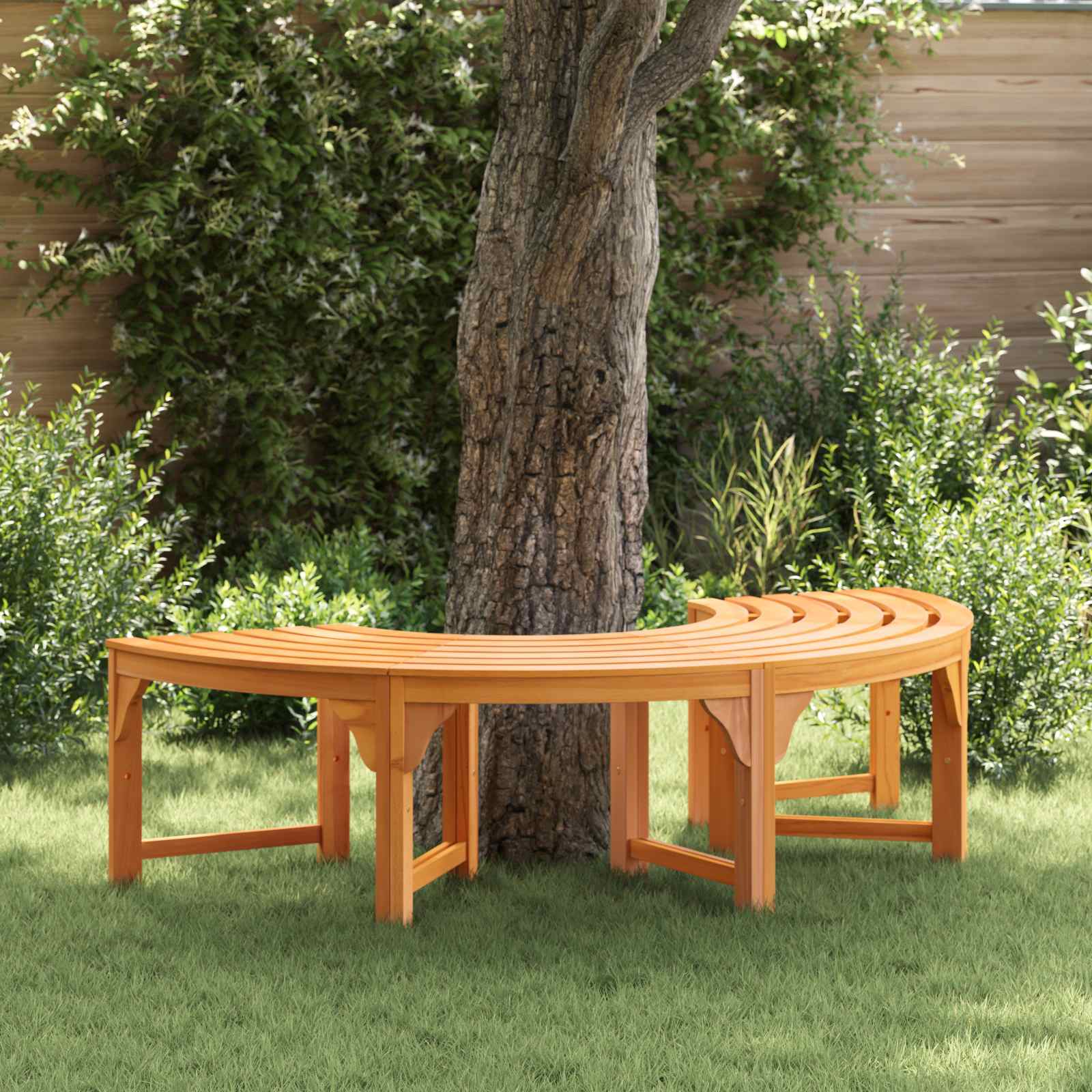 vidaXL Tree Bench 4 -Seater 160 x 80 x 45cm Solid Eucalyptus Wood 1