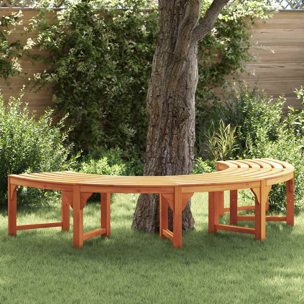 vidaXL Tree Bench 4 -Seater 210 x 80 x 45 cm Solid Eucalyptus Wood 1