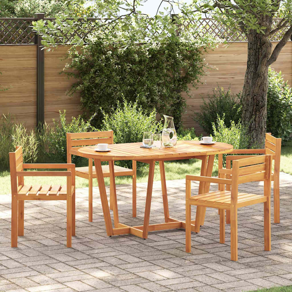 Garden Dining Table Solid Wood Acacia 150 x 90 x 75 cm Oval