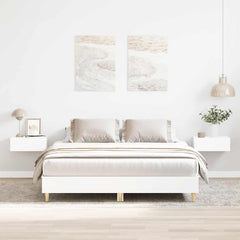 Bed Frame No Mattress Engineered Wood 140 x 200 cm White