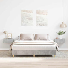 Bed Frame No Mattress Engineered Wood 140 x 200 cm Concrete grey