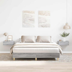 Bed Frame No Mattress Engineered Wood 140 x 200 cm Grey sonoma