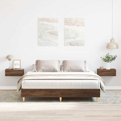 Bed Frame No Mattress Engineered Wood 140 x 200 cm Brown oak