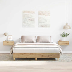 Bed Frame No Mattress Engineered Wood 140 x 200 cm Artisan oak