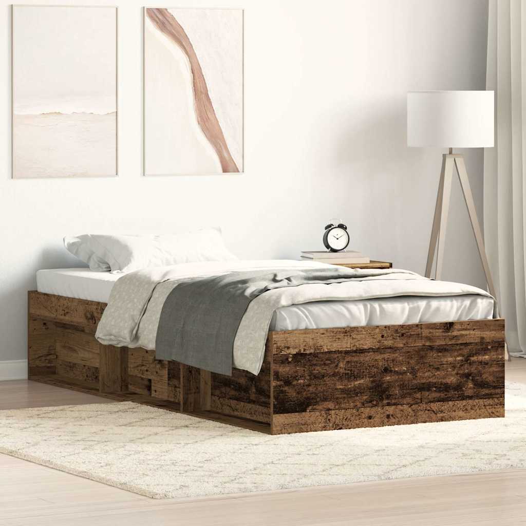 Bed Frame without Mattress 100x200 cm Old wood