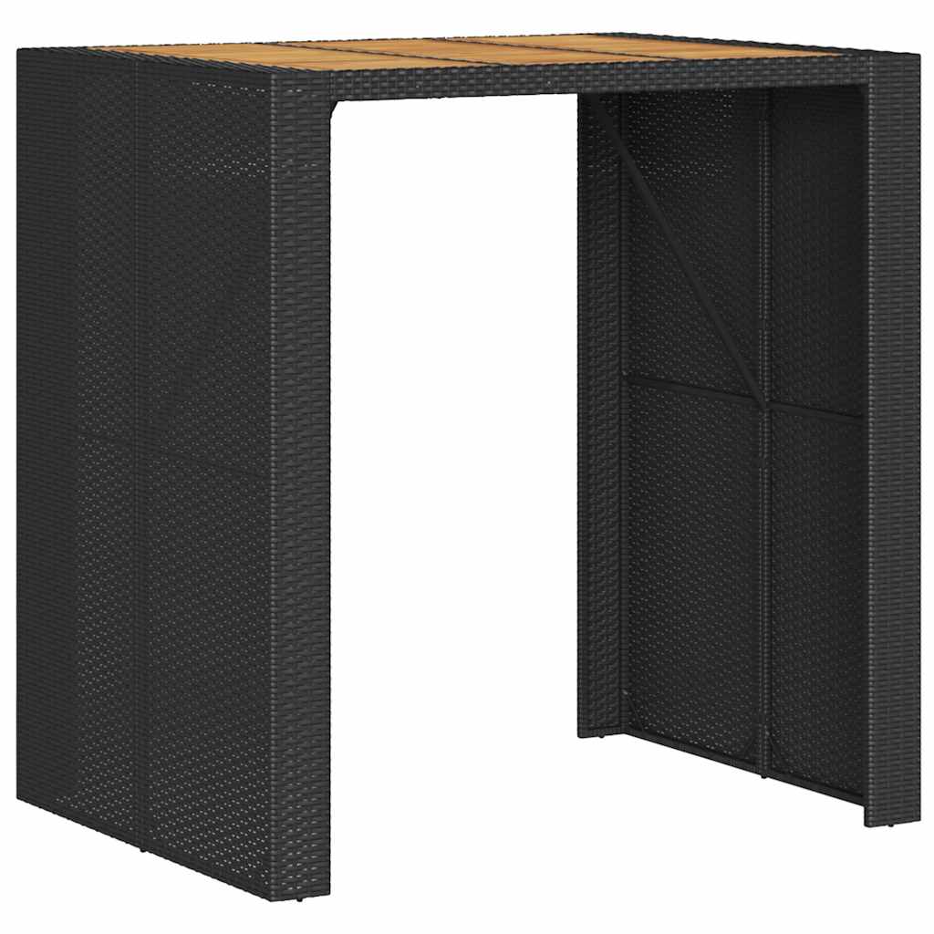 5 Piece Garden Bar Set without Cushions Black 2