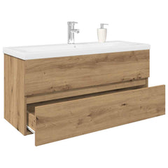 vidaXL Sink Cabinet with Built-in Basin and Faucet Artisan Oak 1