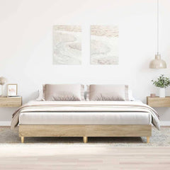 Bed Frame No Mattress Engineered Wood Sonoma Oak 160 x 200 cm