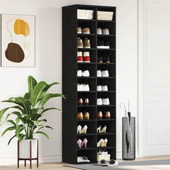 vidaXL Shoe Cabinet Black Oak 54x34x183 cm Engineered Wood 1