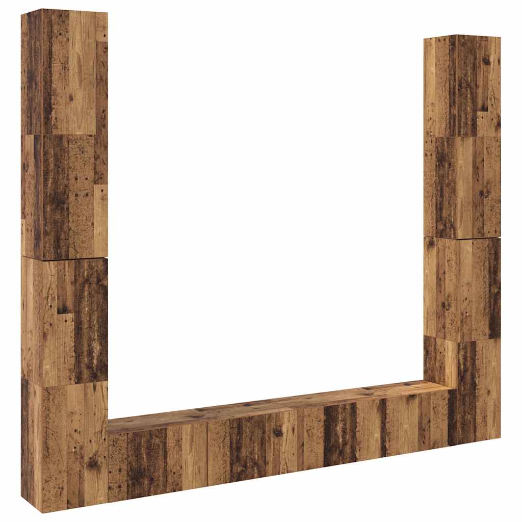 6 Piece TV Cabinet Set Engineered Wood Height 110 cm Old wood